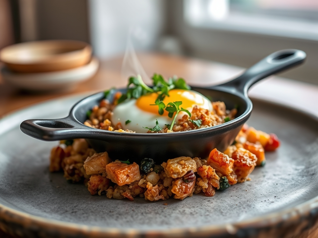 One Skillet Egg Hash